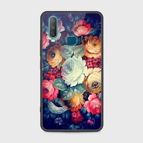 Vivo Y17 Cover - Floral Series 2 - HQ Ultra Shine Premium Infinity Glass Soft Silicon Borders Case