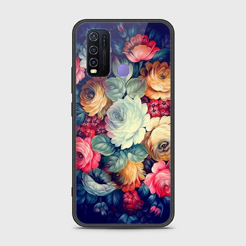 Vivo Y30 Cover - Floral Series 2 - HQ Ultra Shine Premium Infinity Glass Soft Silicon Borders Case