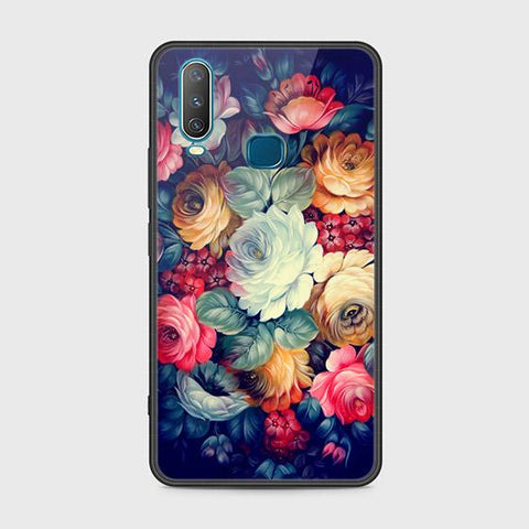 Vivo Y12 Cover - Floral Series 2 - HQ Ultra Shine Premium Infinity Glass Soft Silicon Borders Case