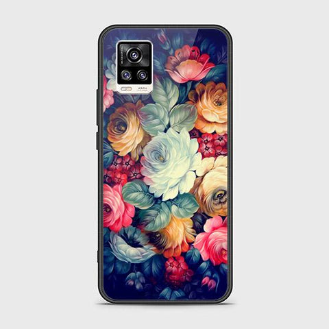 Vivo V20 Cover - Floral Series 2 - HQ Ultra Shine Premium Infinity Glass Soft Silicon Borders Case