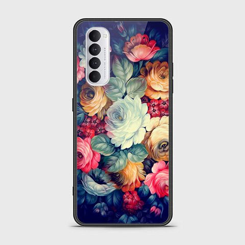 Oppo Reno 4 Pro Cover - Floral Series 2 - HQ Ultra Shine Premium Infinity Glass Soft Silicon Borders Case