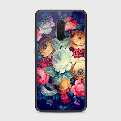 Xiaomi Pocophone F1 Cover - Floral Series 2 - HQ Ultra Shine Premium Infinity Glass Soft Silicon Borders Case