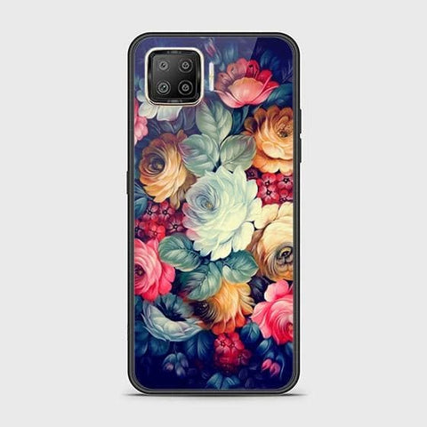 Oppo F17 Cover - Floral Series 2 - HQ Ultra Shine Premium Infinity Glass Soft Silicon Borders Case