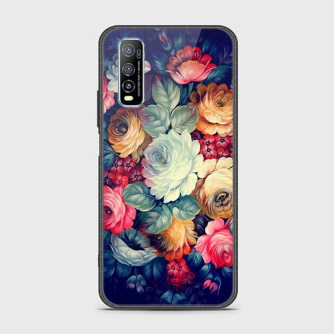 Vivo Y70s Cover - Floral Series 2 - HQ Ultra Shine Premium Infinity Glass Soft Silicon Borders Case