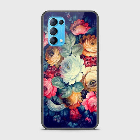 Oppo Reno 5 5G Cover - Floral Series 2 - HQ Ultra Shine Premium Infinity Glass Soft Silicon Borders Case