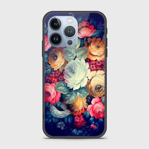 iPhone 13 Pro Cover- Floral Series 2 - HQ Ultra Shine Premium Infinity Glass Soft Silicon Borders Case