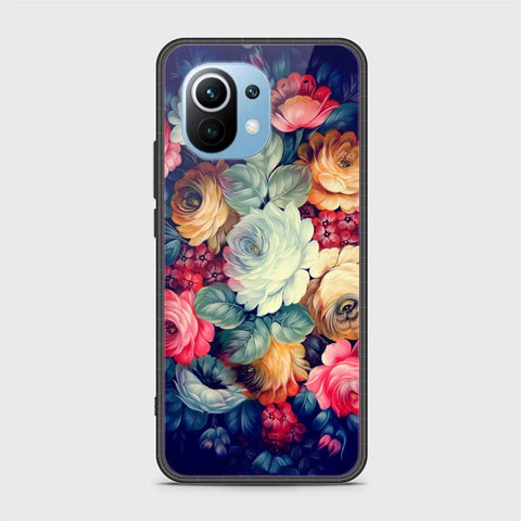 Xiaomi Mi 11 Cover - Floral Series 2 - HQ Ultra Shine Premium Infinity Glass Soft Silicon Borders Case