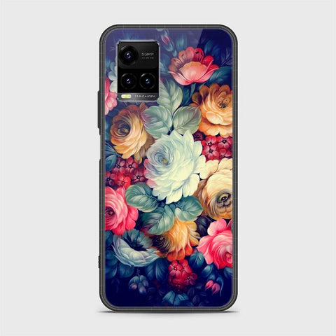 Vivo Y33T Cover - Floral Series 2 - HQ Ultra Shine Premium Infinity Glass Soft Silicon Borders Case