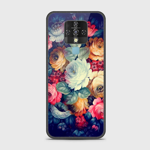 Tecno Camon 16 Cover - Floral Series 2 - HQ Ultra Shine Premium Infinity Glass Soft Silicon Borders Case