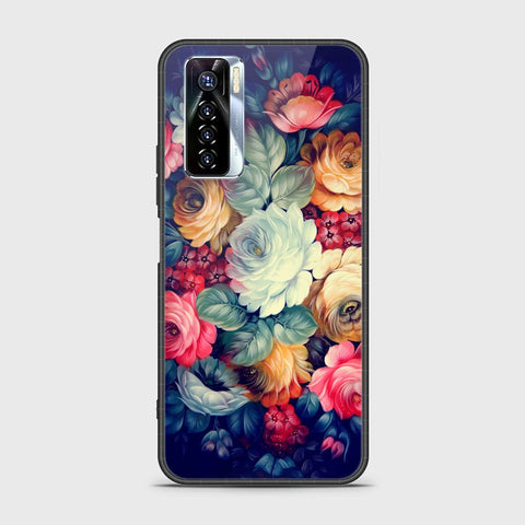 Tecno Camon 17 Pro Cover - Floral Series 2 - HQ Ultra Shine Premium Infinity Glass Soft Silicon Borders Case