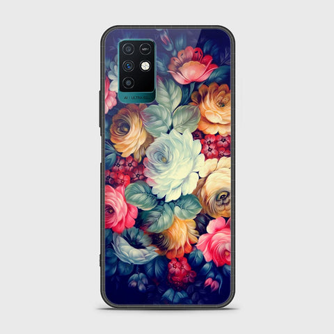 Infinix Note 10 Cover- Floral Series 2 - HQ Ultra Shine Premium Infinity Glass Soft Silicon Borders Case