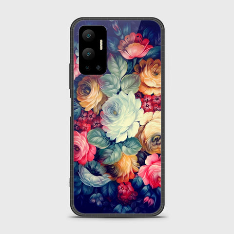 Infinix Hot 12 Cover- Floral Series 2 - HQ Ultra Shine Premium Infinity Glass Soft Silicon Borders Case