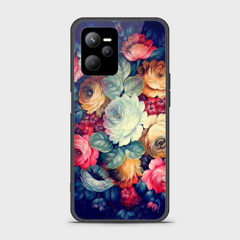 Realme V25 Cover- Floral Series 2 - HQ Ultra Shine Premium Infinity Glass Soft Silicon Borders Case