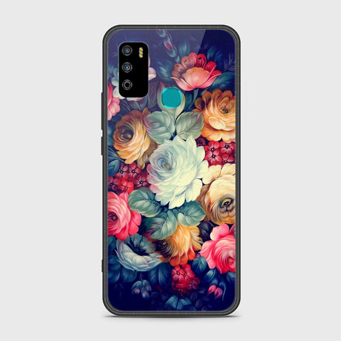 Infinix Hot 9 Play Cover- Floral Series 2 - HQ Ultra Shine Premium Infinity Glass Soft Silicon Borders Case