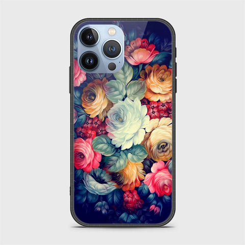 iPhone 14 Pro Max Cover- Floral Series 2 - HQ Ultra Shine Premium Infinity Glass Soft Silicon Borders Case