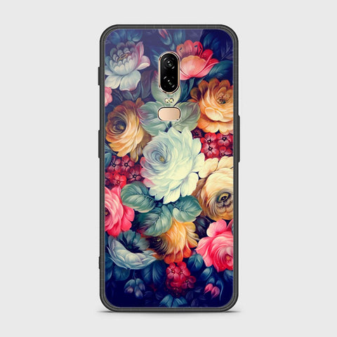 OnePlus 6 Cover- Floral Series 2 - HQ Ultra Shine Premium Infinity Glass Soft Silicon Borders Case