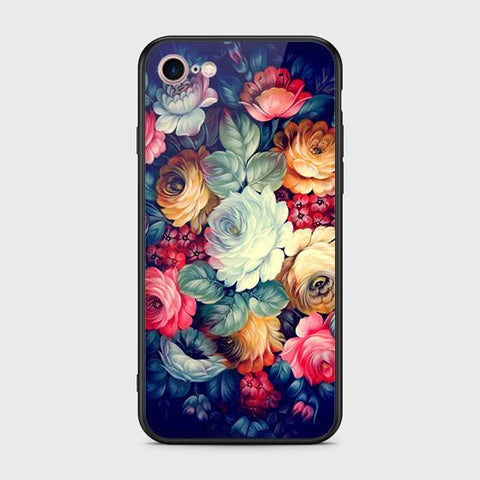 iPhone 8 / 7 Cover - Floral Series 2 - HQ Ultra Shine Premium Infinity Glass Soft Silicon Borders Case