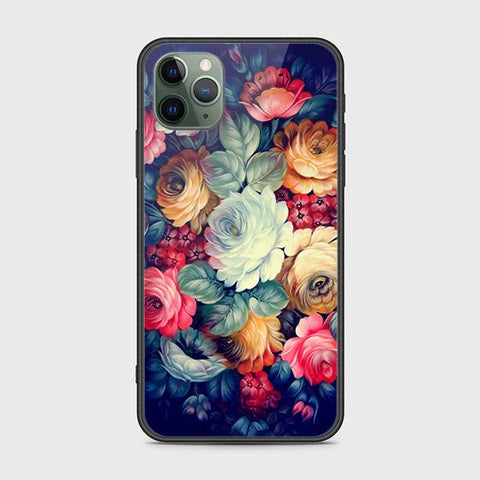 iPhone 11 Pro Max Cover - Floral Series 2 - HQ Ultra Shine Premium Infinity Glass Soft Silicon Borders Case