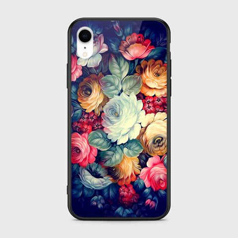 iPhone XR Cover - Floral Series 2 - HQ Ultra Shine Premium Infinity Glass Soft Silicon Borders Case