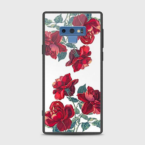 Samsung Galaxy Note 9 Cover - Floral Series 2 - HQ Ultra Shine Premium Infinity Glass Soft Silicon Borders Case