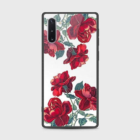 Samsung Galaxy Note 10 Cover - Floral Series 2 - HQ Ultra Shine Premium Infinity Glass Soft Silicon Borders Case