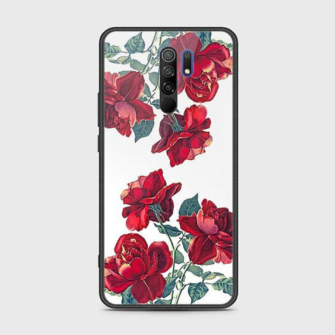 Xiaomi Redmi 9 Cover - Floral Series 2 - HQ Ultra Shine Premium Infinity Glass Soft Silicon Borders Case