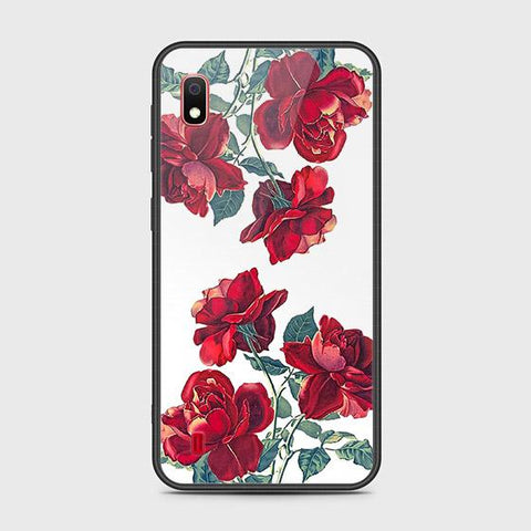 Samsung Galaxy A10 Cover - Floral Series 2 - HQ Ultra Shine Premium Infinity Glass Soft Silicon Borders Case