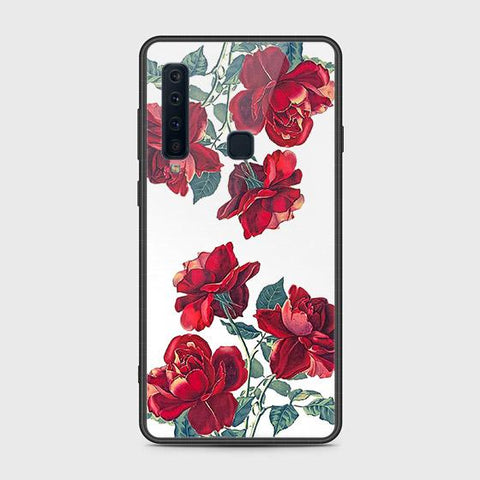 Samsung Galaxy A9s Cover - Floral Series 2 - HQ Ultra Shine Premium Infinity Glass Soft Silicon Borders Case