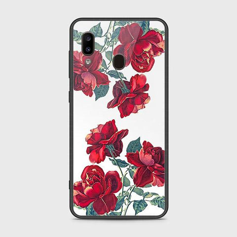 Samsung Galaxy A20 Cover - Floral Series 2 - HQ Ultra Shine Premium Infinity Glass Soft Silicon Borders Case