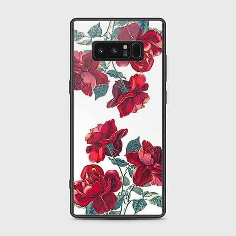 Samsung Galaxy Note 8 Cover - Floral Series 2 - HQ Ultra Shine Premium Infinity Glass Soft Silicon Borders Case