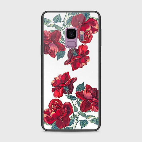 Samsung Galaxy S9 Cover - Floral Series 2 - HQ Ultra Shine Premium Infinity Glass Soft Silicon Borders Case