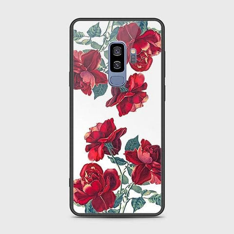 Samsung Galaxy S9 Plus Cover - Floral Series 2 - HQ Ultra Shine Premium Infinity Glass Soft Silicon Borders Case