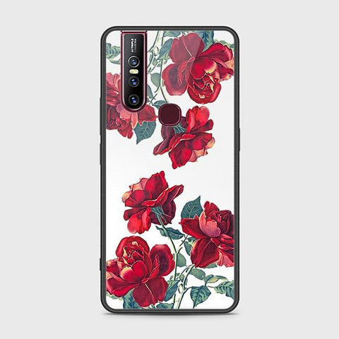 Vivo V15 Cover - Floral Series 2 - HQ Ultra Shine Premium Infinity Glass Soft Silicon Borders Case