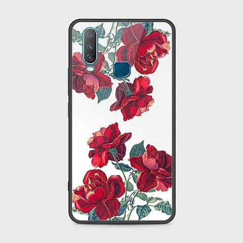 Vivo Y17 Cover - Floral Series 2 - HQ Ultra Shine Premium Infinity Glass Soft Silicon Borders Case