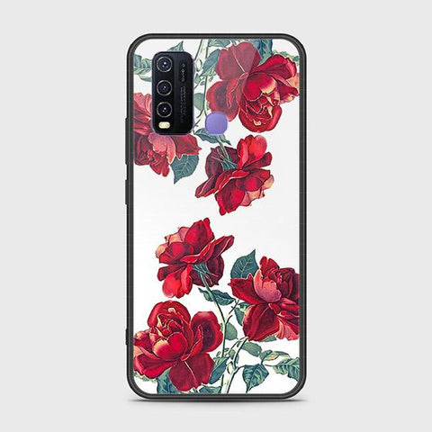 Vivo Y30 Cover - Floral Series 2 - HQ Ultra Shine Premium Infinity Glass Soft Silicon Borders Case