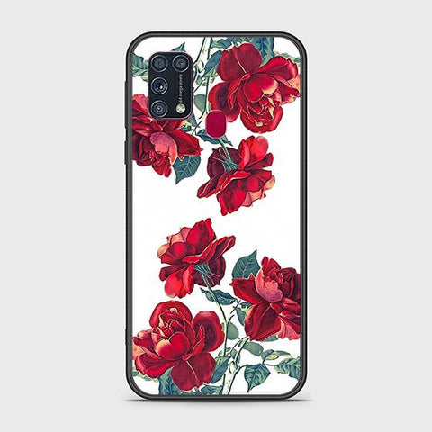 Samsung Galaxy M31 Cover - Floral Series 2 - HQ Ultra Shine Premium Infinity Glass Soft Silicon Borders Case