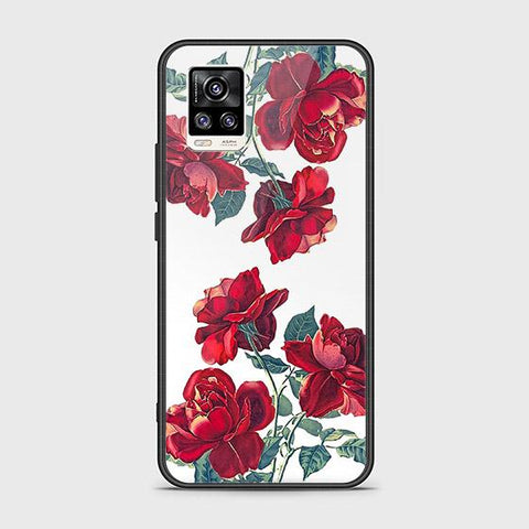 Vivo V20 Cover - Floral Series 2 - HQ Ultra Shine Premium Infinity Glass Soft Silicon Borders Case