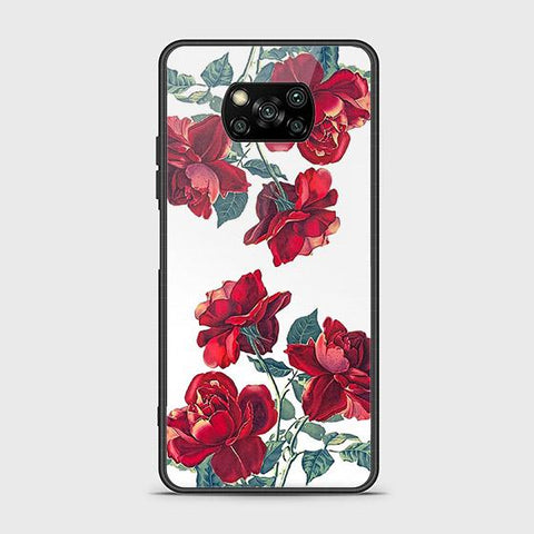 Xiaomi Poco X3 Cover - Floral Series 2 - HQ Ultra Shine Premium Infinity Glass Soft Silicon Borders Case