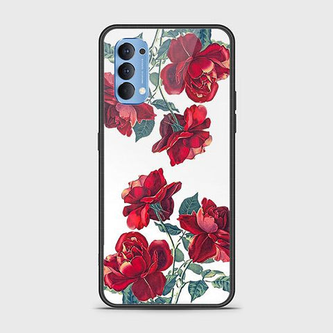 Oppo Reno 4 Cover - Floral Series 2 - HQ Ultra Shine Premium Infinity Glass Soft Silicon Borders Case