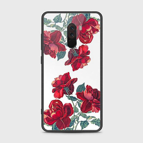 Xiaomi Pocophone F1 Cover - Floral Series 2 - HQ Ultra Shine Premium Infinity Glass Soft Silicon Borders Case