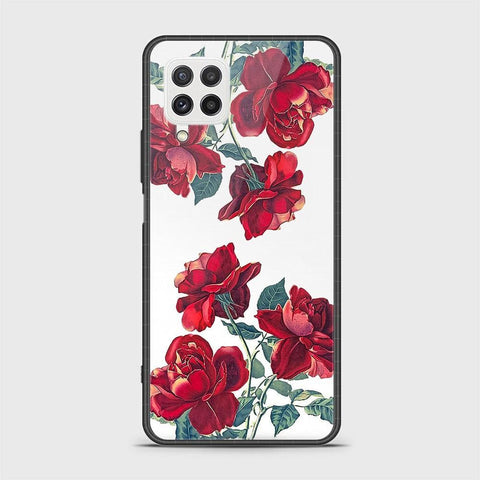 Samsung Galaxy M22 Cover- Floral Series 2 - HQ Ultra Shine Premium Infinity Glass Soft Silicon Borders Case