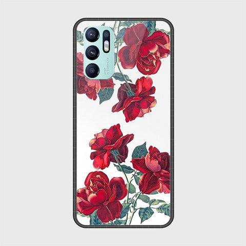 Oppo Reno 6 Cover - Floral Series 2 - HQ Ultra Shine Premium Infinity Glass Soft Silicon Borders Case