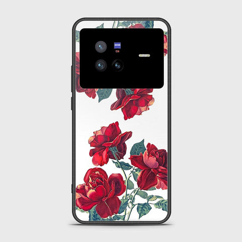 Vivo X80 Cover- Floral Series 2 - HQ Ultra Shine Premium Infinity Glass Soft Silicon Borders Case