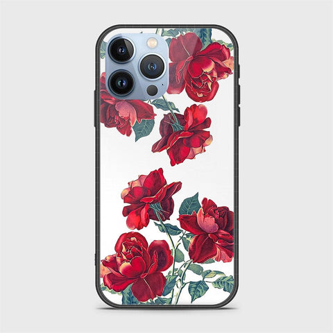 iPhone 14 Pro Cover- Floral Series 2 - HQ Ultra Shine Premium Infinity Glass Soft Silicon Borders Case