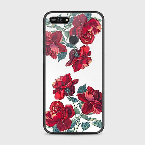 Honor 7A Cover - Floral Series 2 - HQ Ultra Shine Premium Infinity Glass Soft Silicon Borders Case