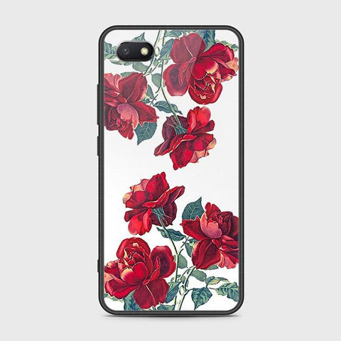 Y5 2018 Cover - Floral Series 2 - HQ Ultra Shine Premium Infinity Glass Soft Silicon Borders Case