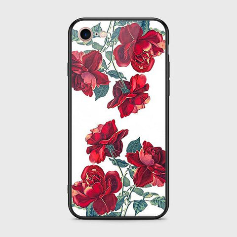 iPhone 8 Cover - Floral Series 2 - HQ Ultra Shine Premium Infinity Glass Soft Silicon Borders Case