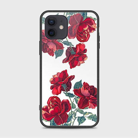 iPhone 12 Cover - Floral Series 2 - HQ Ultra Shine Premium Infinity Glass Soft Silicon Borders Case