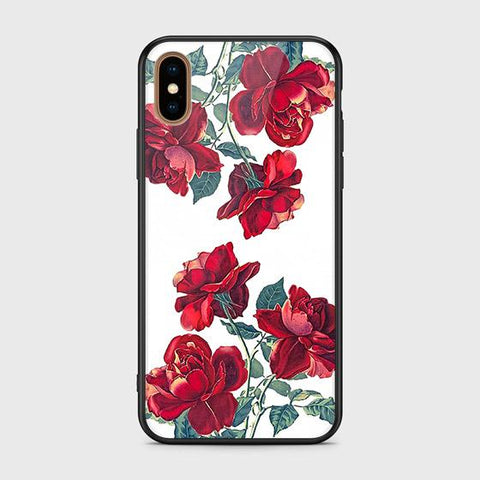 iPhone X Cover - Floral Series 2 - HQ Ultra Shine Premium Infinity Glass Soft Silicon Borders Case