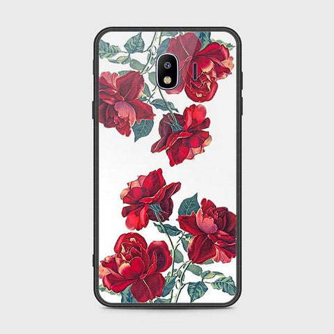 Samsung Galaxy J4 2018 Cover - Floral Series 2 - HQ Ultra Shine Premium Infinity Glass Soft Silicon Borders Case